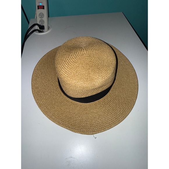 Nine West Accessories - Nine West Packable Straw Sun Hat Tan UPF 50+ Adjustable Headsize NWT
